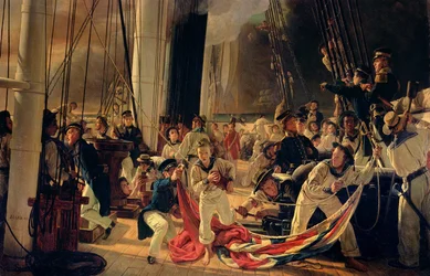 On the deck during a sea battle, 1855
